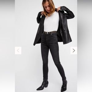 AGOLDE Roxanne Super High Rise Skinny Jeans Black Gold K36